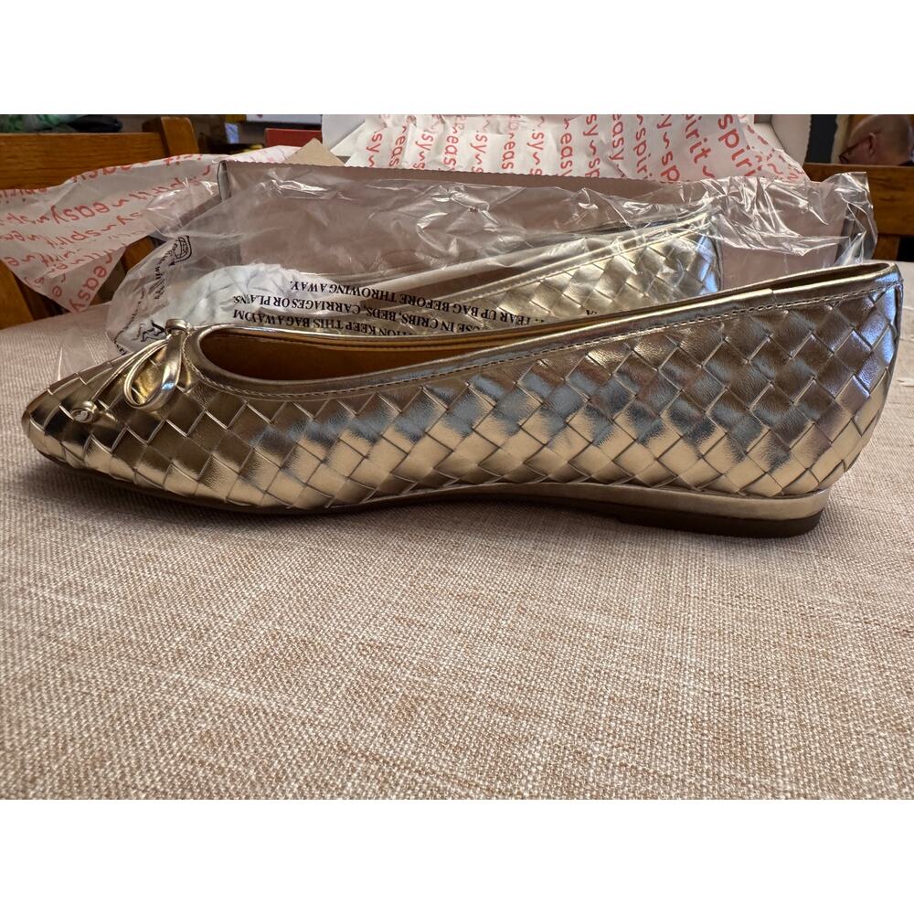 Easy Spirit Metallic Gold Woven Ballet Flats - Picture 7 of 9